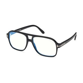 Tom Ford Glasses, unisex, Black, Size: 58 MM Navigator Blue Block Optical
