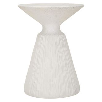 Dmora Mesa De Centro Gakamota, Adecuada Para Interior/exterior, Forma Redonda, Color Tablero Blanco, 47x61x47h Cm Blanco M&aacute;rmol