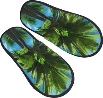 Generic DHGJHGN Summer Palm Tree Print Slippers For Women And Men,Warm Comfortable For Home And Travel