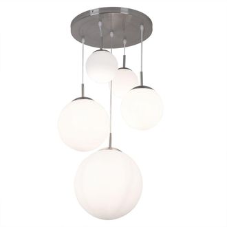 ETC Shop Lampada A Sospensione A Led Lampada A Sospensione Lampada A Sospensione Lampada A Sospensione 5 Sfere Di Vetro Opalino