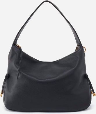 Hobo Womens Shoulder Bag In Pebbled Leather Black
