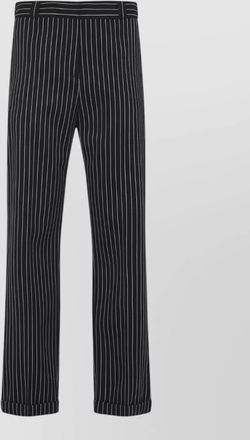 Tom Ford striped wool and cotton low-rise straight-leg trousers