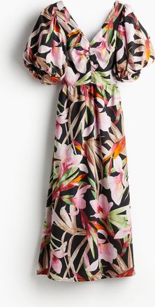 H&M Kleid aus Leinenmix - Grau