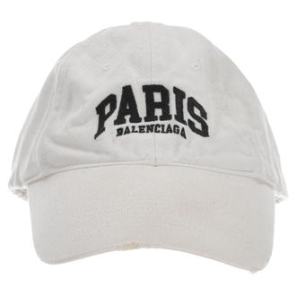Balenciaga Balenciaga Paris geborduurde baseballpet van wit katoen