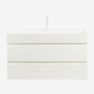 Sklum Sklum - Conjunto De Mueble De Ba&ntilde;o En Madera Y Chapa De Fresno Con Lavabo Integrado Ona