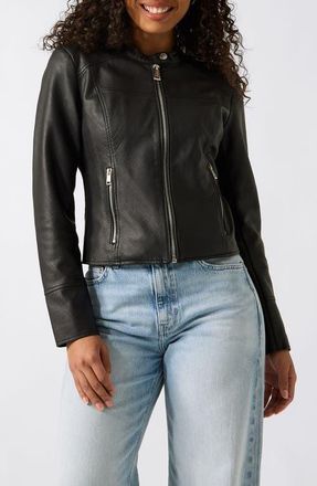 Guess Anita Logo Faux Leather Jacket in Embossed Black at Nordstrom, Size Large