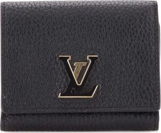 Louis Vuitton Capucines Wallet Taurillion Leather Tiny small wallets - Nero