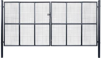 vidaXL Vidaxl - Puerta De Jard&iacute;n De Malla De Acero Galvanizado, 415 X 175 Cm, Gris