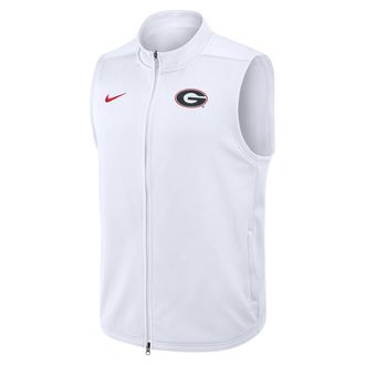 Nike Georgia Primetime Victory Nike Mens Therma-FIT College Full-Zip Vest in White | 03OJ10AGBN-3VN