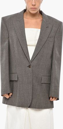 Stella McCartney Blazer Oversized Motivo Pied de Poule con Spalline Imbottite Stella McCartney