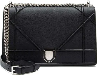 Dior Black Calfskin Diorama Large Shoulder Bag (Authentic Pre-Loved)