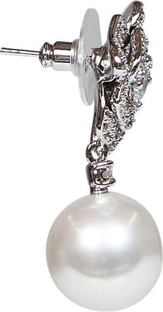 Self Portrait Womens Drop Earrings Crystal Flower Pearl Silver