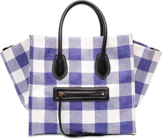 Celine Pre-owned Celine Medium Gingham Raffia Luggage Phantom Tote Ladies 37UAY1763E2VT4F5
