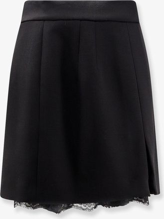 Dolce & Gabbana Gonna Mini in lana vergine con dettaglio in pizzo - DOLCE & GABBANA - gender_Woman