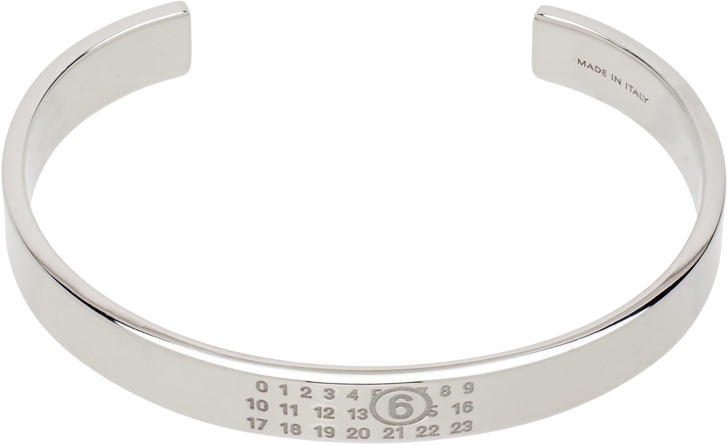 ★Maison Margiela★ Number Logo 2MM Bracelet Silver SI8UY000 Silver Bracelet with logo Maison Margiela