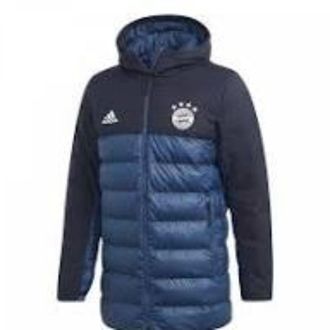 adidas FC Bayern Munich SSP Padded Hoodie Jacket Asia Sizing Blue Black EB7564