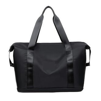 Generic Compatible For Extendable Large Capacity Storage Luggage Handbag Leisure Travel Duffle Bag Sports and Fitness(Black)