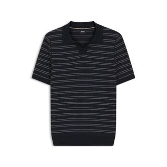 BOSS Horizontal-stripe sweater in a cotton blend
