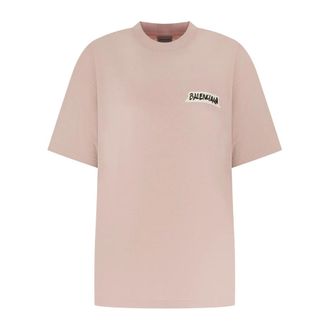 Balenciaga Masking Tape T-shirt - Dames - Tops - Roze - Maat: M Katoen