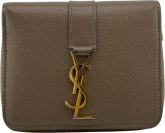 Saint Laurent Beige Leather Wallet (Bi-Fold) (Pre-Owned)