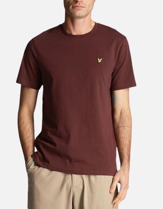 Lyle & Scott Mens Lyle Scott Mens Short Sleeve T Shirts Regular Fit Crew Neck Summer Cotton Tee - Red - Size: 38