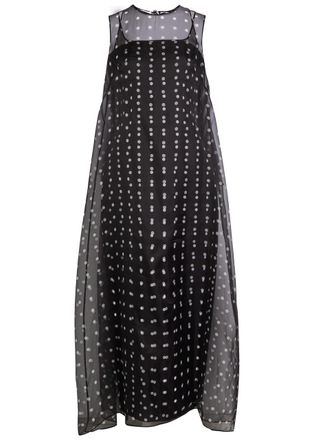 Emilia Wickstead Selina Polka-dot Layered Silk-chiffon Midi Dress - Black - 12 (UK12 / M)