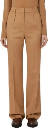 Max Mara Broeken, Dames, Bruin, S, Wol, Carbone Lange Broek
