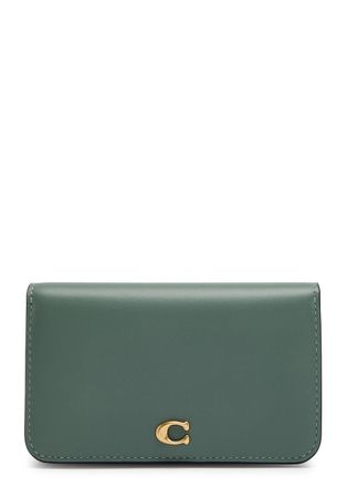 Coach Logo Leather Wallet - Sage - One Size