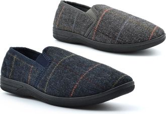 Generic Mens Herringbone Slippers Size 6 Boys Slippers Size 13 Mens Slipper Boys Slip On Carpet Slipper Twin Gusset Herringbone Textile Upper Slip In Extra La