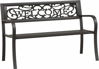 vidaXL Banco de jardín 125 cm acero negro Vidaxl