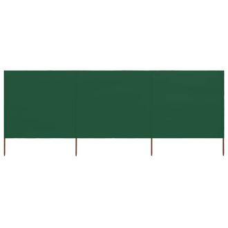 vidaXL Paravientod De Playa De 3 Paneles Tela Verde 400x160 Cm Vidaxl