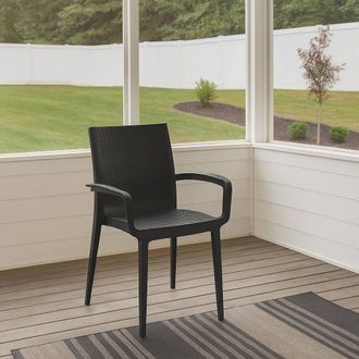 Dmora Silla De Exterior Bueno, Una Silla, Hecho En Italia, Gris Antracita