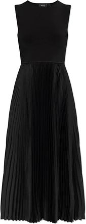 Theory Jurk met geplooide rok - Dames - Casual kleedjes - Zwart - S - Nylon - Kleedjes