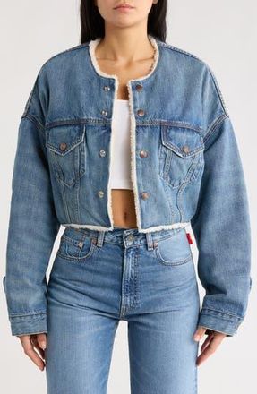 Denimist Oversize Cropped Denim Jacket in Blake at Nordstrom Rack, Size Xx-Small