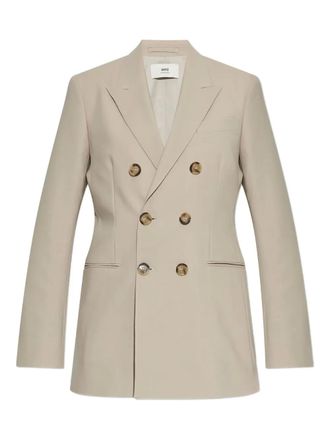 Ami double-breasted jacket - women - Virgin Wool - 34 - Neutrals