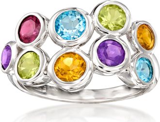 Ross-Simons Multi-Gemstone Bubble Ring in Sterling Silver