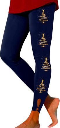 Generic Womens Christmas Novelty Print Legging Yoga Leggings Christmas Legging Snowflake Santa Reindeer Stretch Funny Yoga Pants Xmas Costume Ladies Winter Th