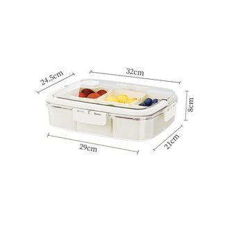 OEM Organizador De Alimentos Port&aacute;til Sellado Con Tapa Herm&eacute;tica, 1 Capa, Color Crema, 32 X 24,5 X 8 Cm, Ideal Para Transporte Y Almacenamiento