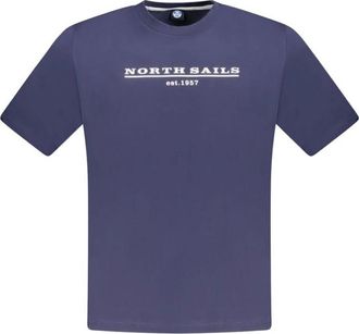 North Sails Blauw Katoenen T-Shirt - Heren - T-shirts - Blauw - 3XL - Katoen - Tops