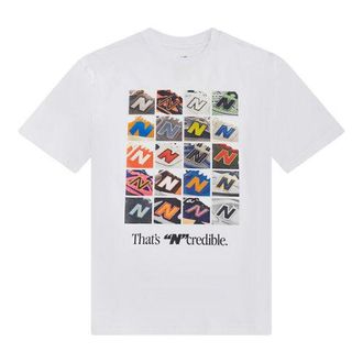 New Balance Boys Celebrated Icons Graphic T-Shirt in White Cotton, size 10-11 Y