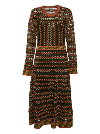 Missoni long-sleeve knitted midi dress - women - Polyamide/Cotton/Metallic Fibre - S - Black