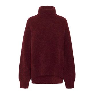 Gestuz Bloedrode Rollneck Sweater - Dames - Coltruien - Rood - M - Wol - Truien & Vesten