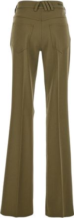 The Attico Womens Green Trousers With Belt Loops And Logo Fabric