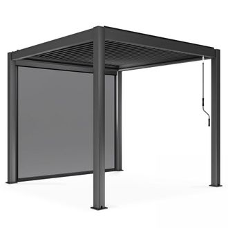 Oviala P&eacute;rgola bioclim&aacute;tica autoportante de 3x3m y 1 toldo de 2,66 x 2,34m