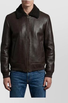 Salvatore Santoro leather shearling bomber jacket
