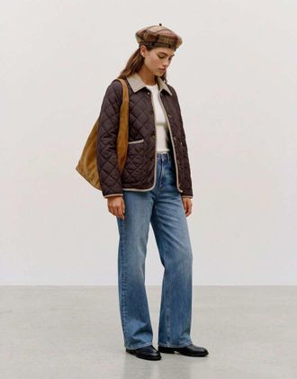 Vero Moda giacca trapuntata marrone cioccolato