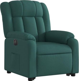 vidaXL Vidaxl - Sill&oacute;n El&eacute;ctrico Reclinable Elevable De Tela Verde Oscuro