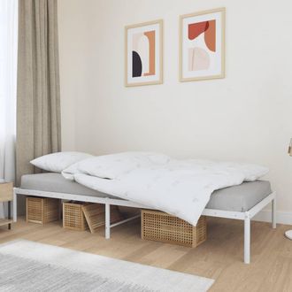 vidaXL Furniture Limited - Estructura De Cama Sin Colch&oacute;n Metal Blanco