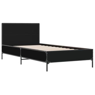 vidaXL Vidaxl - Estructura De Cama Madera De Ingenier&iacute;a Y Metal Negra 75x190 Cm