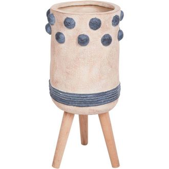 Beliani Beliani - Maceta Industrial Alta Soporte De Madera De Magnesio Beige Arena Bletilla